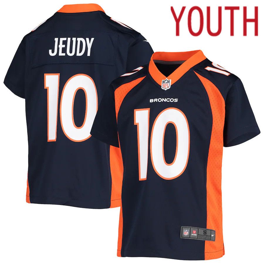 Youth Denver Broncos #10 Jerry Jeudy Nike Navy Game NFL Jersey